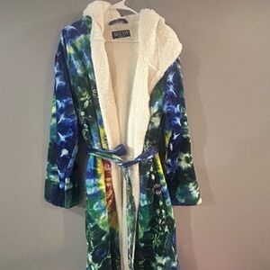 Vibrant Tie-Dye Hooded Mens Robe sunshine daydream Grateful Dead